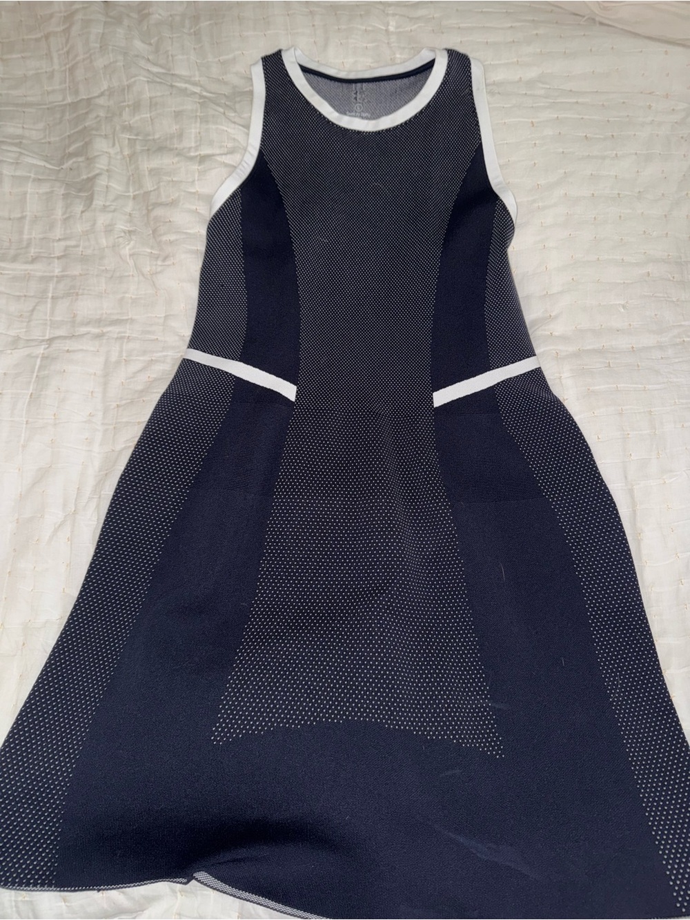 Sweaty Betty Navy and White Sleeveless A-Line Dress